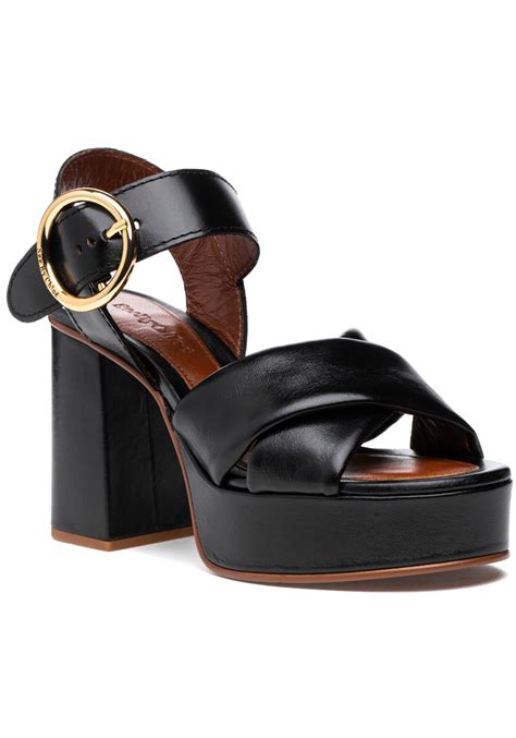 see by chloe lyna sandals|SEE BY CHLOÉ Lyna leather platform sandals .